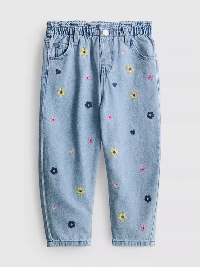 1–9 år | broderade mom-Jeans