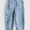 1–9 år | broderade mom-Jeans