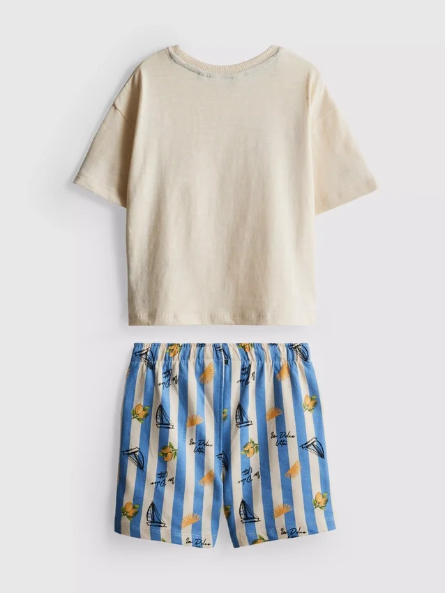 1–9 år | Dolce Vita-set med T-shirt och shorts med tryck