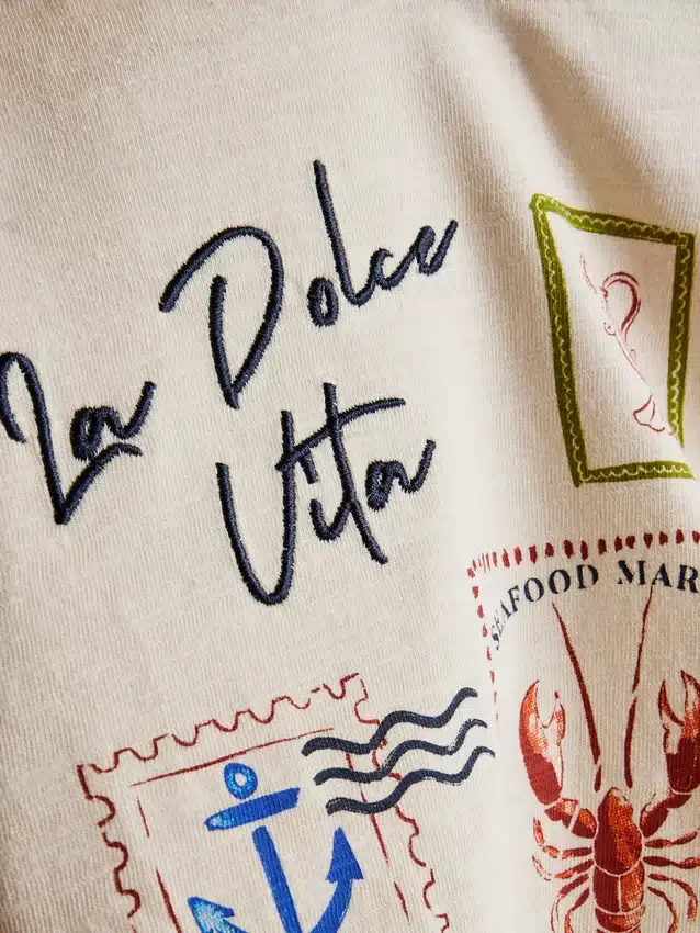 1–9 år | Dolce Vita-set med T-shirt och shorts med tryck