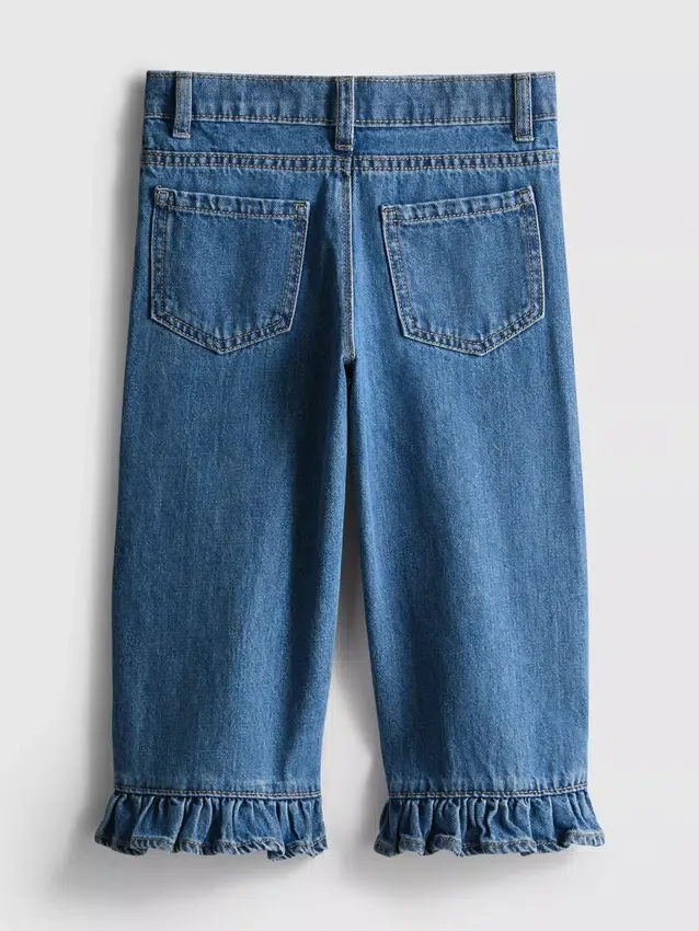 1–9 år | Jeans med volang i nederkanten