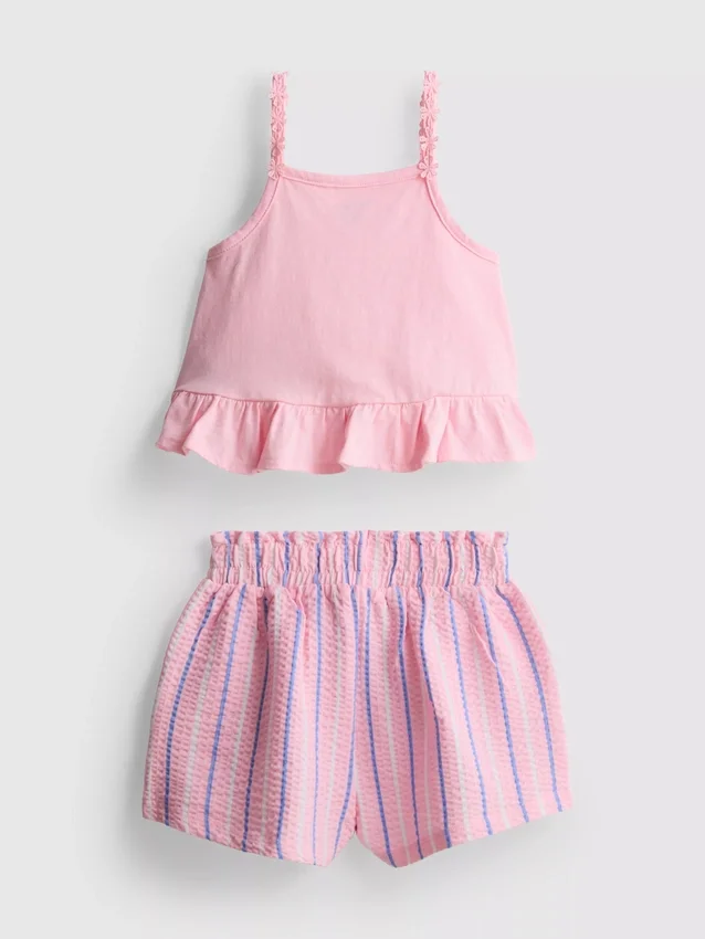 1–9 år | Set med peplum-top och shorts