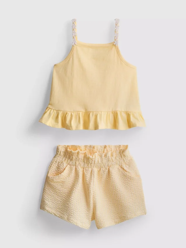 1–9 år | Set med peplum-top och shorts