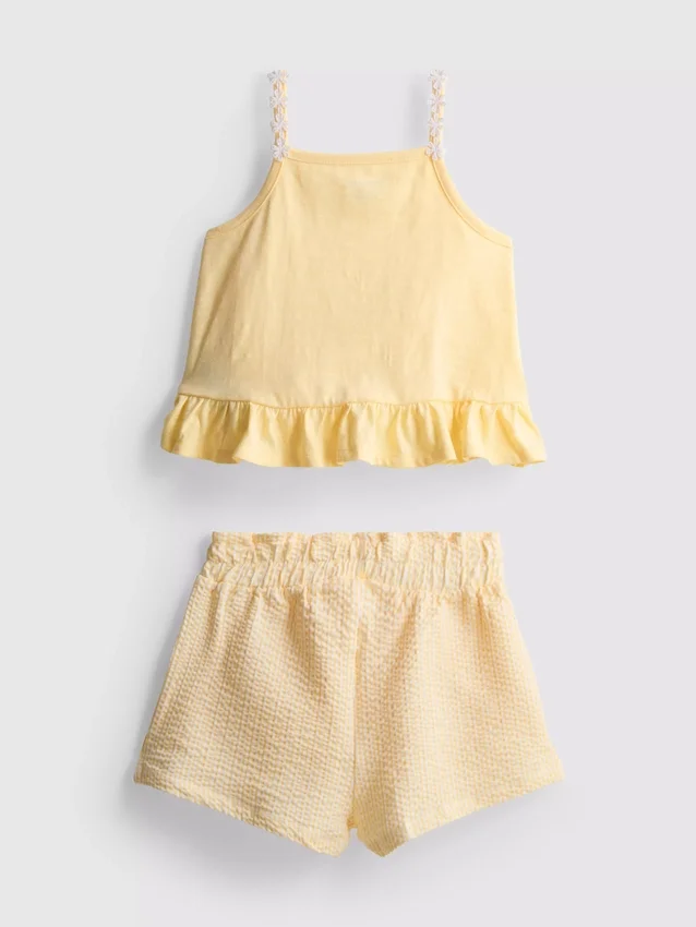 1–9 år | Set med peplum-top och shorts