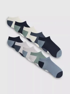 10-pack sneakerstrumpor med platta sömmar
