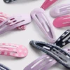 12-pack blandade hårklämmor med tryckknapp