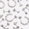 15-pack örhängen med stift och ringar