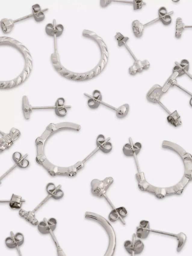 15-pack örhängen med stift och ringar