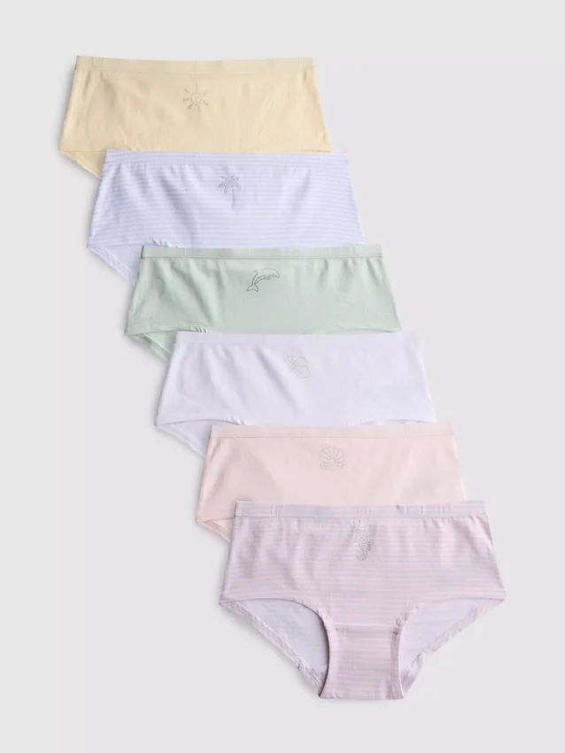 2–15 år | 6-pack hipster-kalsonger med strandmotiv