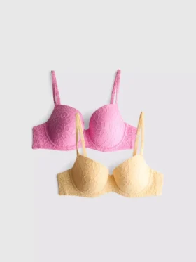 2-pack A-D-blommiga mesh-T-shirt-Bh:ar