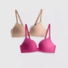 2-pack A–E-kupa trådlösa T-shirt-bh:ar