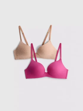 2-pack A–E-kupa trådlösa T-shirt-bh:ar