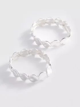 2-pack armband i smält metall