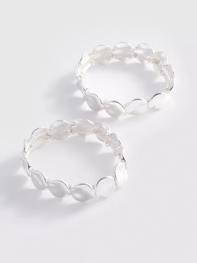 2-pack armband i smält metall