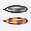 2-pack bananformade hårklämmor