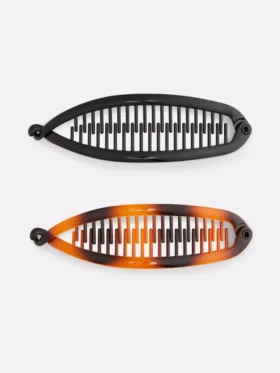 2-pack bananformade hårklämmor