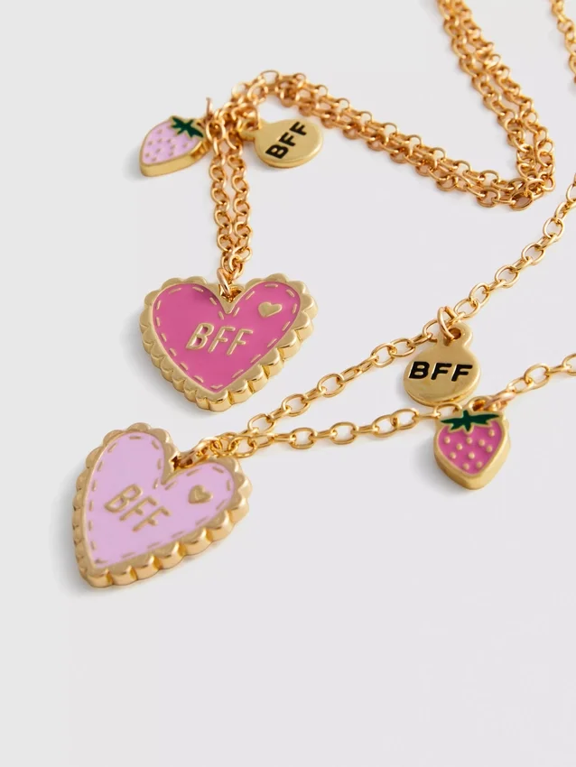 2-pack BFF-hjärthalsband