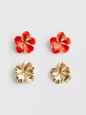2-pack blommiga örhängen