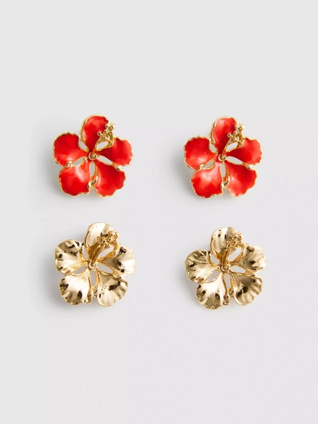 2-pack blommiga örhängen