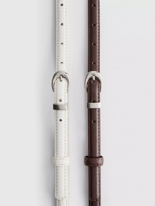 2-pack bälten med halvmåneformade spännen