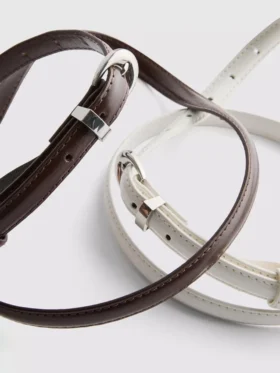 2-pack bälten med halvmåneformade spännen