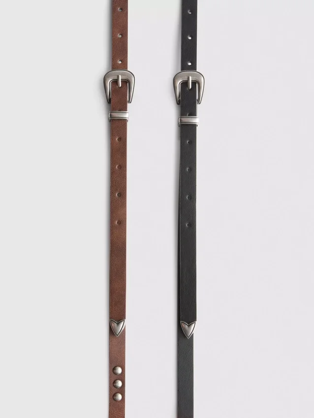 2-pack bälten med westernspänne