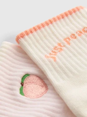 2-pack bomullsrika yogastrumpor i kvartslång modell i persikofärg
