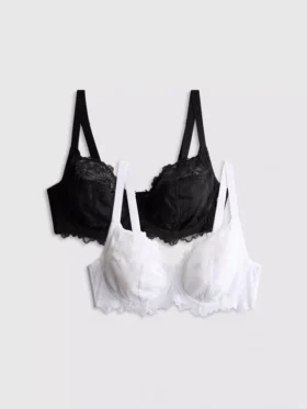 2-pack D-H-bh med bygel i spets