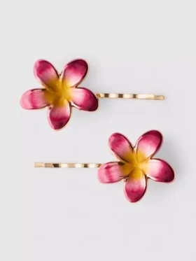 2-pack hårspännen med blommönster