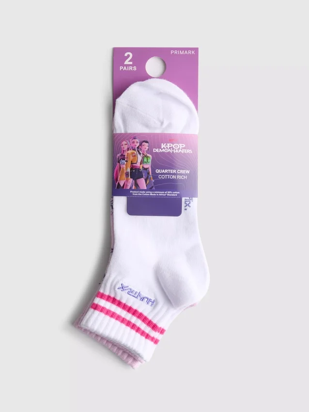 2-pack K-pop Demon Hunters bomullsstrumpor i kvartslängd
