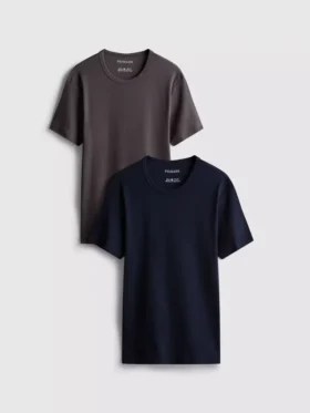 2-pack kortärmade ribbade T-shirts