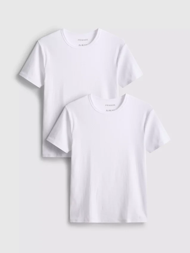 2-pack kortärmade ribbade T-shirts
