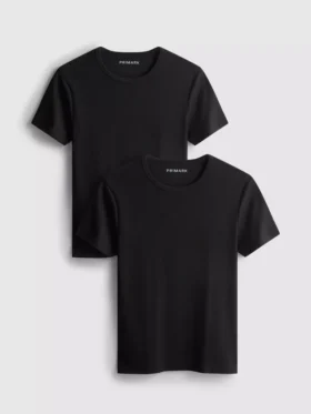 2-pack kortärmade ribbade T-shirts