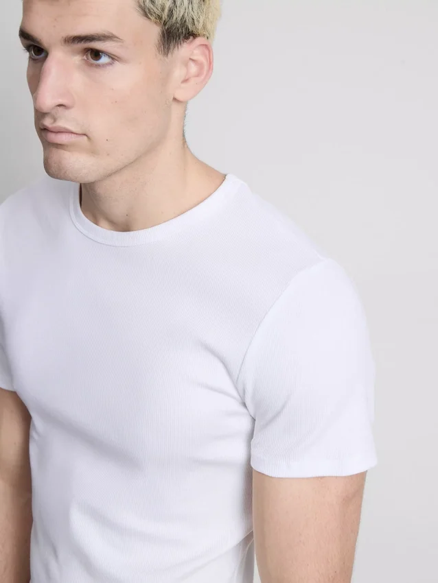 2-pack kortärmade ribbade T-shirts