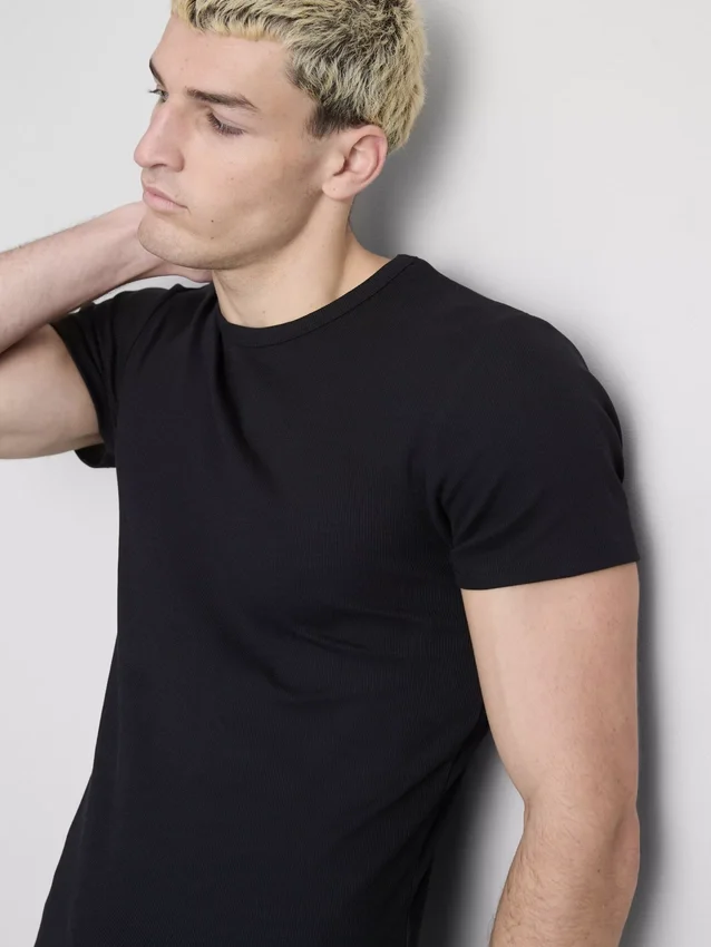 2-pack kortärmade ribbade T-shirts