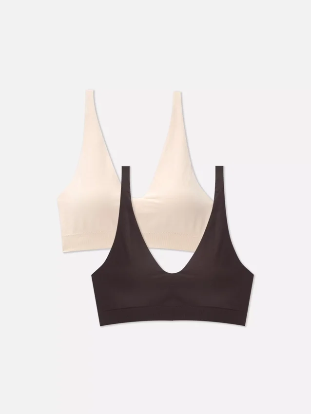 2-pack mjuka, sömlösa Bh:ar