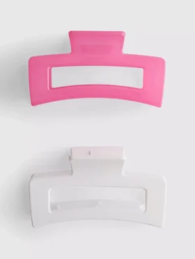 2-pack rektangulära hårklämmor