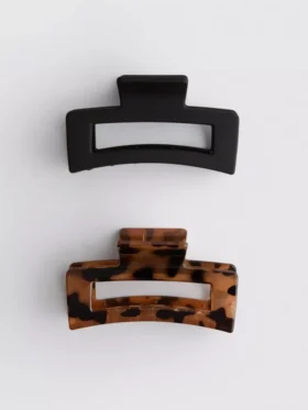 2-pack rektangulära hårklämmor