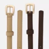 2-pack smala bälten i imitationsmocka