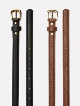 2-pack smala bälten i konstläder