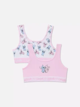2-pack sömlösa crop tops med Disneys Stitch och ängel