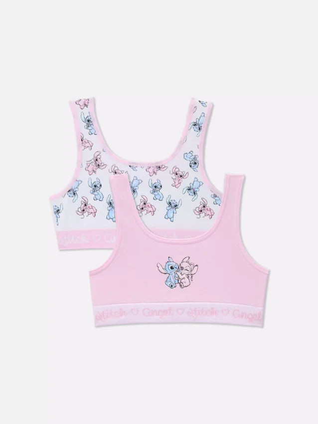 2-pack sömlösa crop tops med Disneys Stitch och ängel