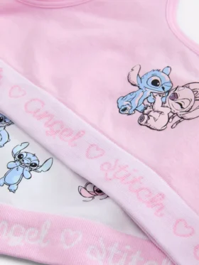2-pack sömlösa crop tops med Disneys Stitch och ängel
