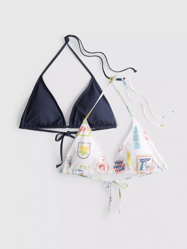 2-pack triangulära bikinitoppar