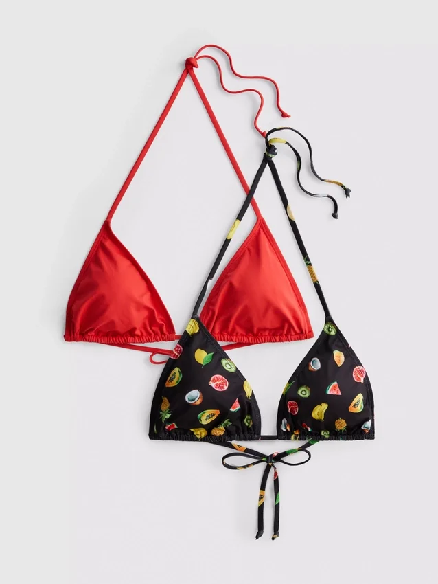 2-pack tryckt triangel-bikinitopp