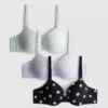 3-pack A–E-bh:ar, T-shirt-bh:ar med tryck