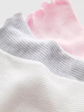 3-pack ankelstrumpor med salladskant