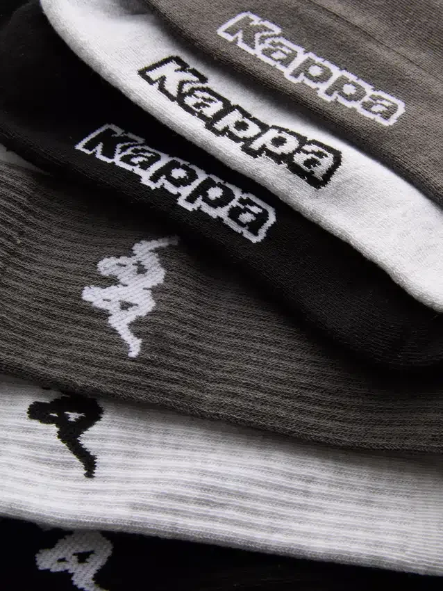 3-pack bomullsrika Kappa-strumpor i crew-längd