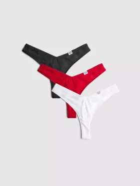 3-pack bomullsrika Miami-stringtrosor