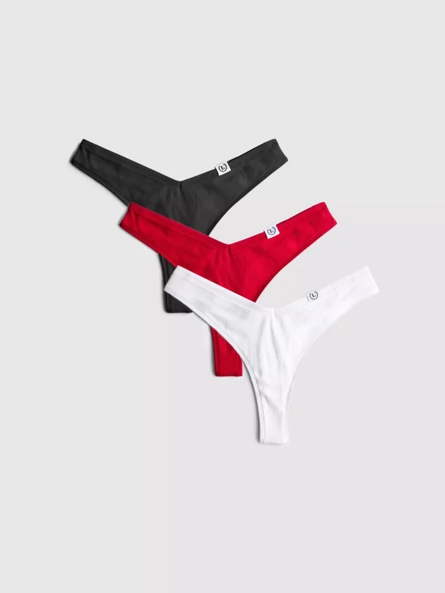3-pack bomullsrika Miami-stringtrosor